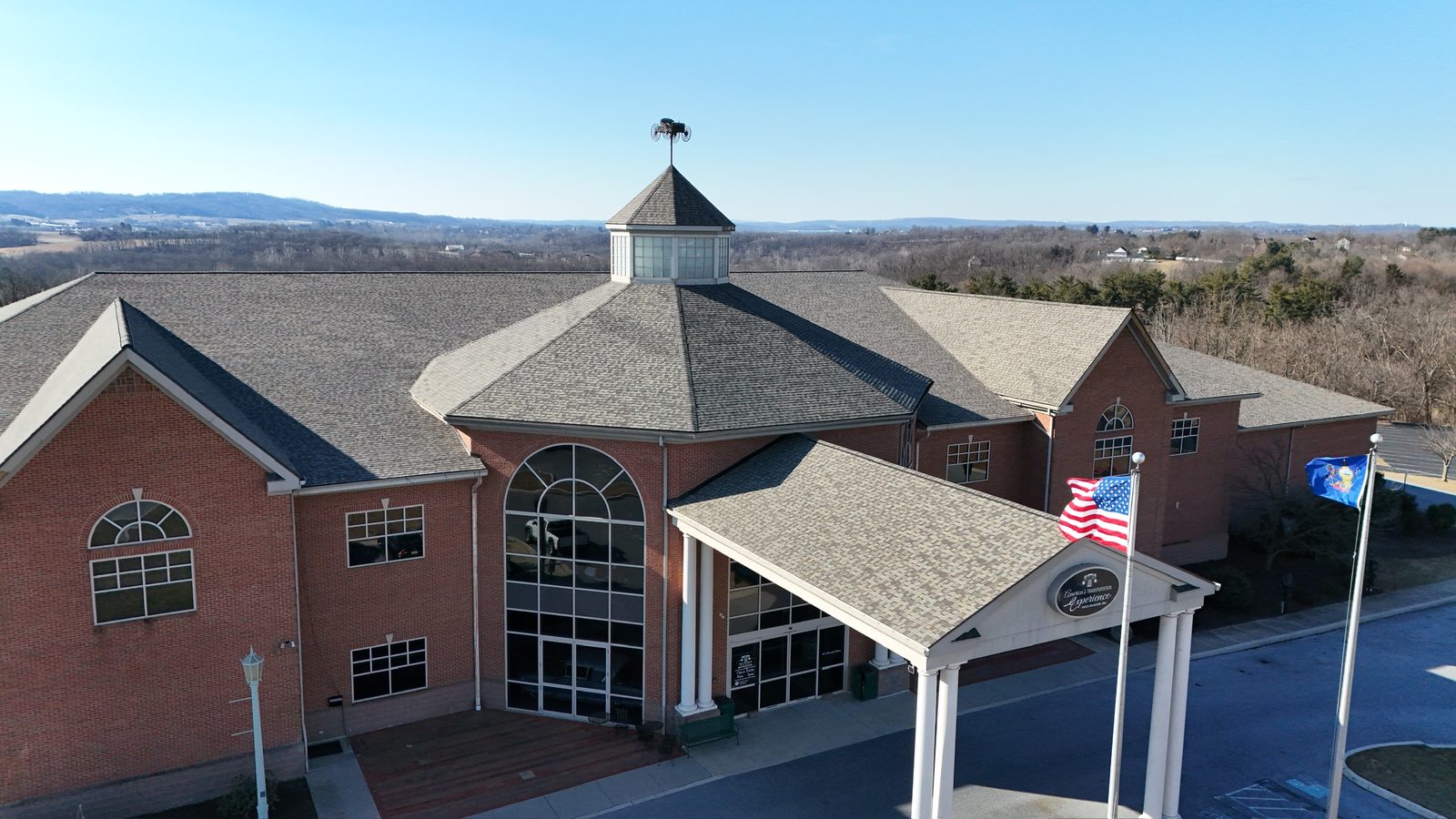 AACA Museum roof replacement, Hershey, PA — Aerial flyover of the campus