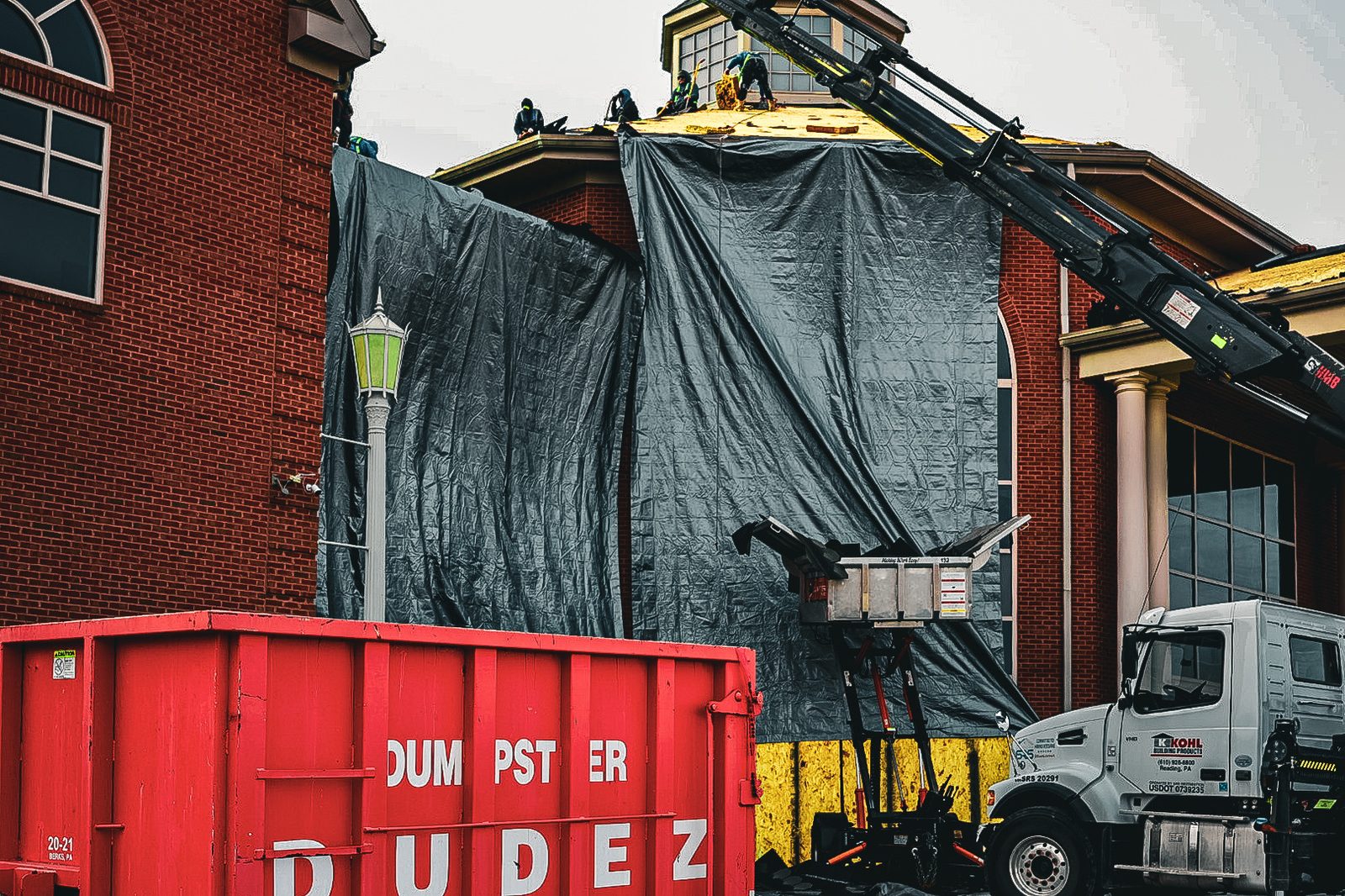 AACA Museum roof replacement, Hershey, PA — New shingles across the main building