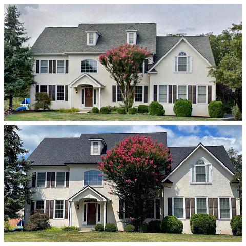 Asphalt shingle roof replacement before & after — Mohnton, PA