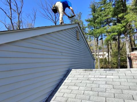 Blue vinyl siding installation detail — Reading, PA