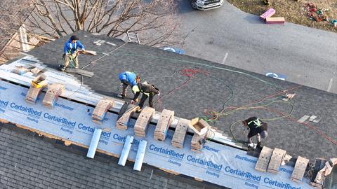 Commercial roof crew membrane installation — New Holland, PA