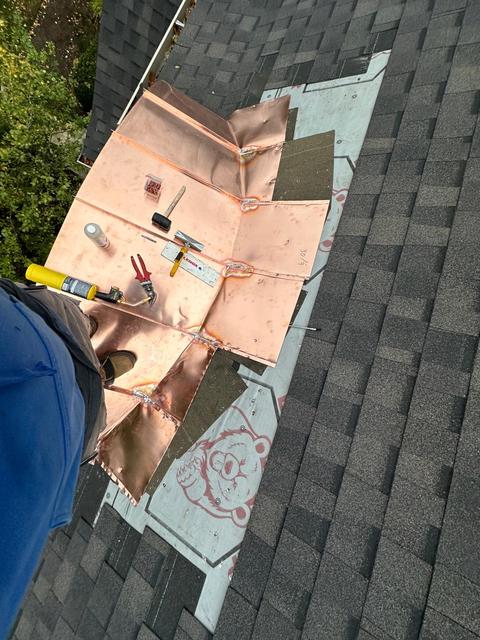 Copper roof shingle detail — Sinking Spring, PA