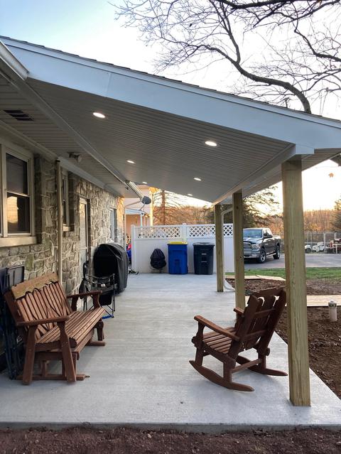Covered porch outdoor living remodel — Mohnton, PA