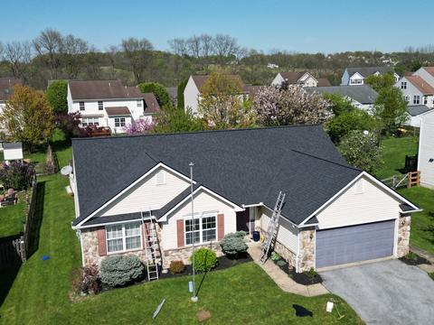 Drone ranch home gray roof wernersville pa