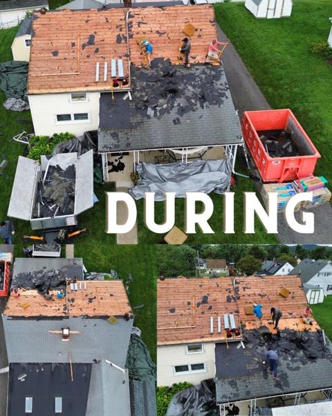 Drone roof replacement during installation — Wyomissing, PA