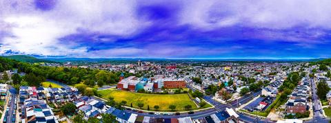 Drone subdivision neighborhood aerial — Sinking Spring, PA