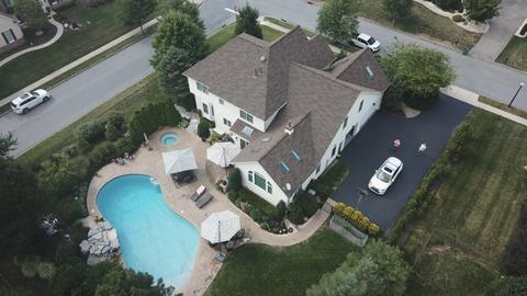Drone view home roof pool — Sinking Spring, PA