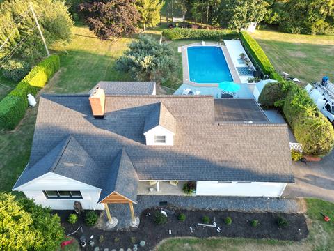 Drone view home roof pool — Lebanon, PA