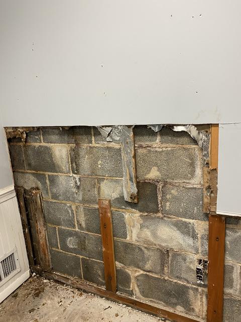 Foundation flood cut water damage — Reading, PA