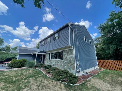 Gray home stone new roof photo — New Holland, PA