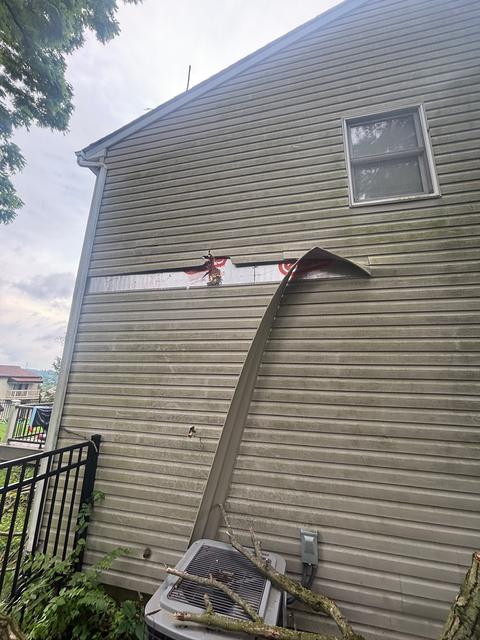 Gutter and downspout installation detail — Exeter, PA