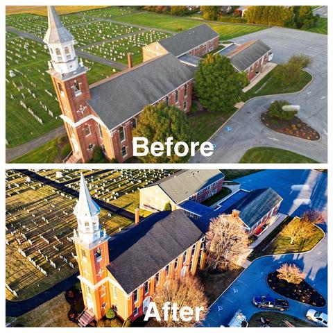 Gutter cleaning before & after — Lebanon, PA