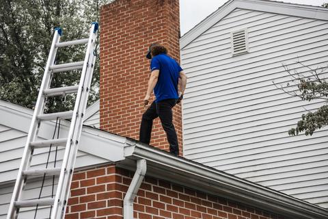 Gutter installation ladder work home — Sinking Spring, PA