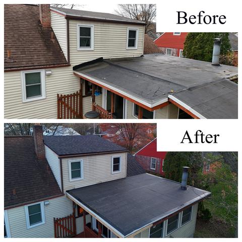 Home exterior roof before & after — Reading, PA