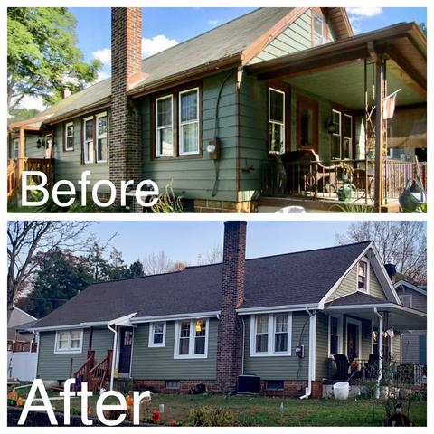 Home roof replacement before & after — New Holland, PA