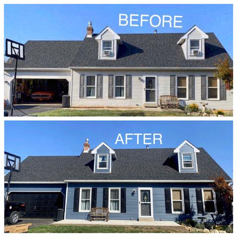 Home roof replacement before & after cape — Sinking Spring, PA