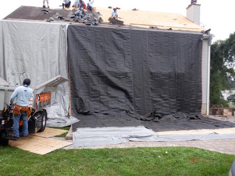 Home roof tarp storm damage containment — New Holland, PA