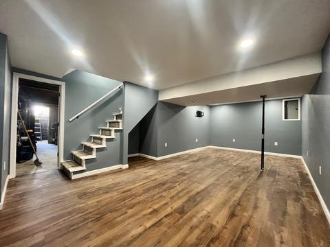 Interior remodel hardwood floor staircase — Sinking Spring, PA