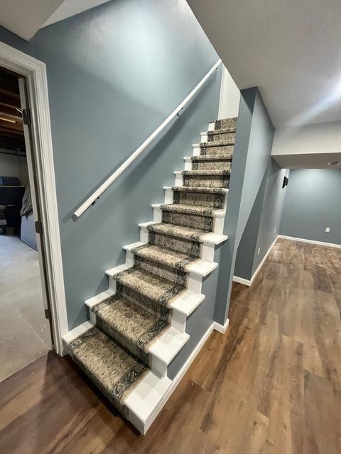 Interior staircase hardwood remodel — Sinking Spring, PA