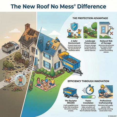 No mess roof installation comparison graphic