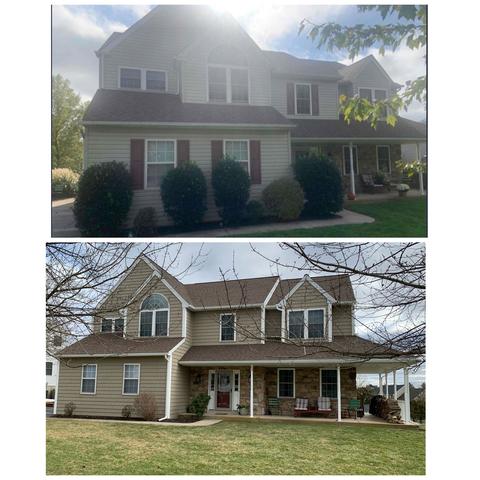 Roof replacement before & after — Wyomissing, PA