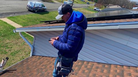 Roofer installing metal roof — Sinking Spring, PA
