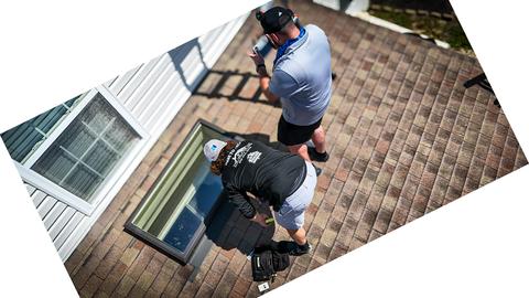 Roofer installing roof at window wernersville pa