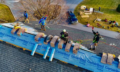 Roofing crew winter roof installation — Lebanon, PA
