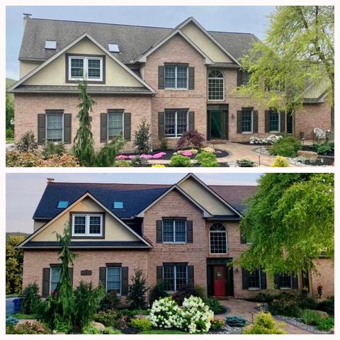Stone home exterior roof before & after — New Holland, PA