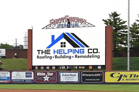 The Helping Co. ballpark scoreboard advertising