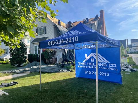The Helping Co. roofing project yard sign — Wyomissing, PA