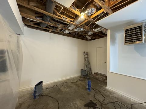 Water damage ceiling removal air mover — Lebanon, PA