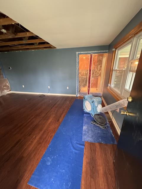 Water damage restoration hardwood floor — Sinking Spring, PA