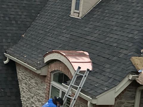 White cape home copper turret roof — Lebanon, PA
