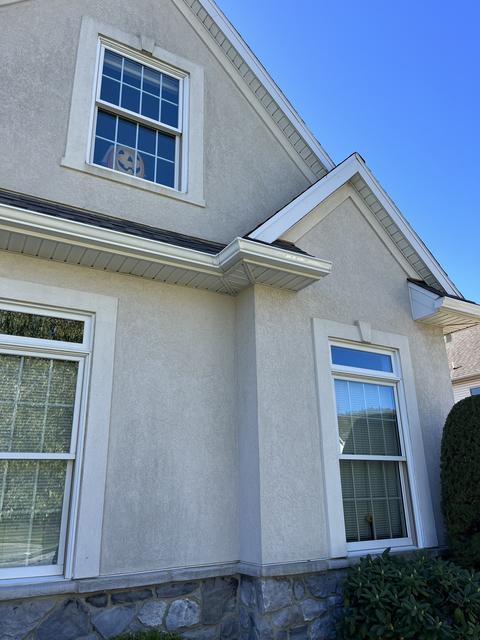 White home gable roof detail — Sinking Spring, PA