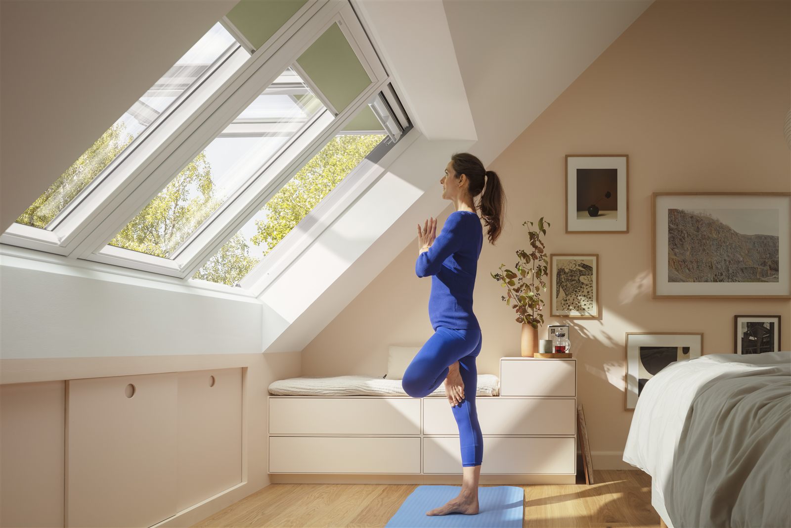 VELUX roof windows installed on a tile roof